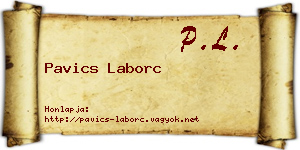 Pavics Laborc névjegykártya